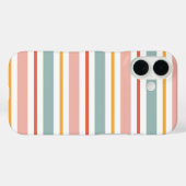 Retro Zomer Pastel Gestreepte Roze Mint En Mosterd Case-Mate iPhone Case (Achterkant (horizontaal))