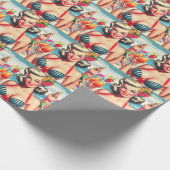 Retro Zomer Pin Up Cadeaupapier (Hoek)