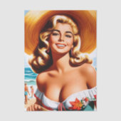 Retro Zomer Pin-up Tissuepapier (Voorkant)