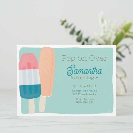 Retro Zomer Popsicle Kids Verjaardag Kaart (Staand voorkant)