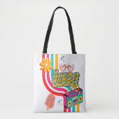 Retro Zomer Regenboog Canvas tas (Voorkant)