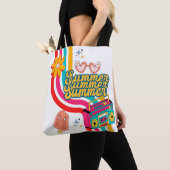 Retro Zomer Regenboog Canvas tas (Dichtbij)