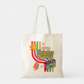 Retro Zomer Regenboog Canvas tas (Achterkant)