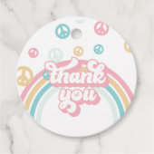 Retro Zomer Regenboog Dank u Bedankjes Labels (Voorkant)