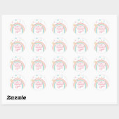 Retro Zomer Regenboog Dank u Ronde Sticker (Vel)