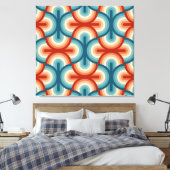 Retro zomer regenboog strepen patroon canvas afdruk (Insitu (Slaapkamer))