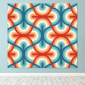 Retro zomer regenboog strepen patroon canvas afdruk (Insitu (Houten vloer))