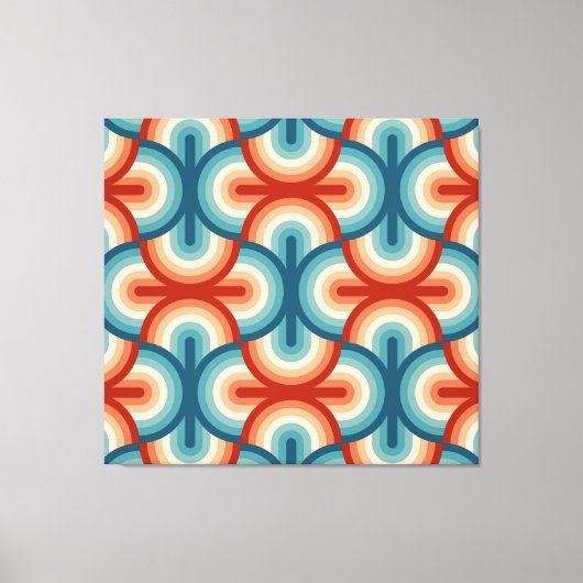 Retro zomer regenboog strepen patroon canvas afdruk (Voorkant)