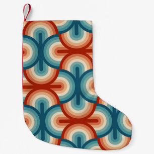 Retro zomer regenboog strepen patroon kleine kerstsok