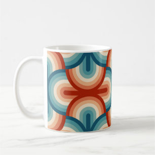 Retro zomer regenboog strepen patroon koffiemok