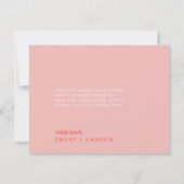 Retro Zomer | Roze en Oranje bruiloft Bedankkaart (Achterkant)