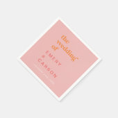 Retro Zomer | Roze en Oranje bruiloft Servet (Hoek)