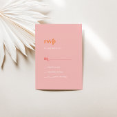 Retro Zomer | Roze en Oranje Eenvoudige RSVP Kaart