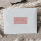 Retro Zomer | Roze en Oranje RSVP-Adresetiketten Etiket