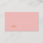 Retro Zomer | Roze en Oranje Vlakke Huwelijk Plaatskaartje (Voorkant)