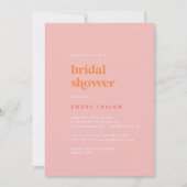 Retro Zomer | Roze en Oranje Vrijgezellenfeest Kaart (Voorkant)