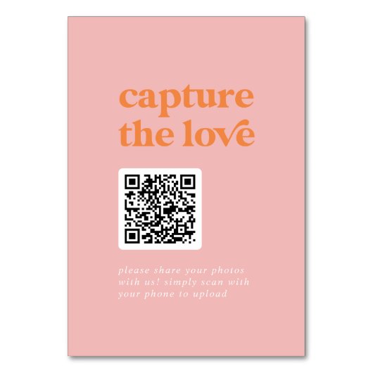 Retro Zomer | Roze Sinaasappel Capture the Love Si Kaart (Achterkant)