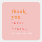 Retro Zomer | Roze Sinaasappel Dank u voor Sticker (Voorkant)