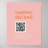 Retro Zomer Roze Sinaasappel DIY Leg het liefdesbo Poster (Voorkant)