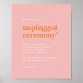 Retro Zomer Roze Sinaasappel Unplugged Ceremonie T Poster (Voorkant)