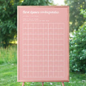 Retro zomer roze trouw eerste dans sweepstake poster