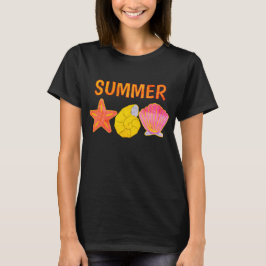 Retro Zomer Schelpen  T-shirt