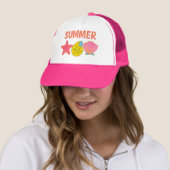 Retro Zomer Schelpen Trucker Pet (In situ)