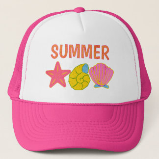 Retro Zomer Schelpen Trucker Pet