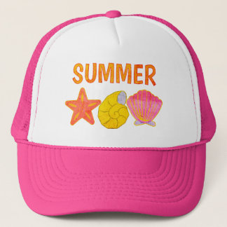 Retro Zomer Schelpen Trucker Pet