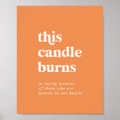 Retro Zomer | Sinaasappel Deze kaars brandt teken Poster (Voorkant)