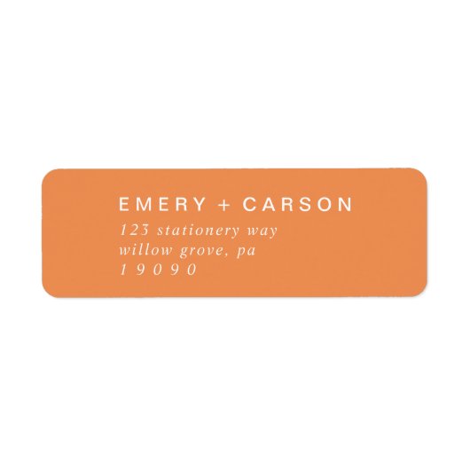 Retro Zomer Sinaasappel retour adreslabel Etiket (Voorkant)