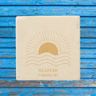 Retro Zomer Strand Boho Zon Stenen Onderzetter