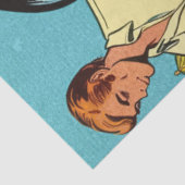 Retro Zomer Strand Meisje Strips Tissuepapier (Detail)