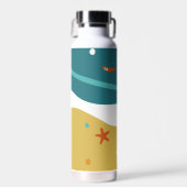 Retro Zomer Strand Mid Century Modern Waterfles (Voorkant)