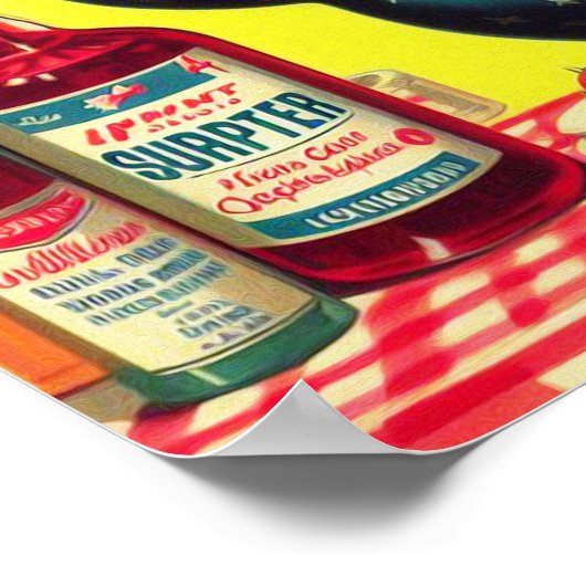 Retro Zomer Strand Pin Up Poster (Hoek)