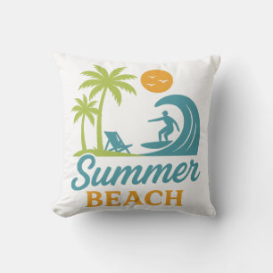 Retro zomer strand surfsfeer kussen