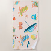 Retro zomer strandhanddoek strandlaken (Voorkant)