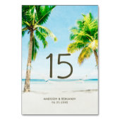 Retro Zomer Tropische Palm Tree Beach bruiloft Kaart (Voorkant)