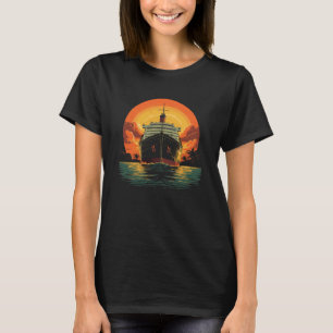 Retro zomer tropische palmen vakantie t-shirt