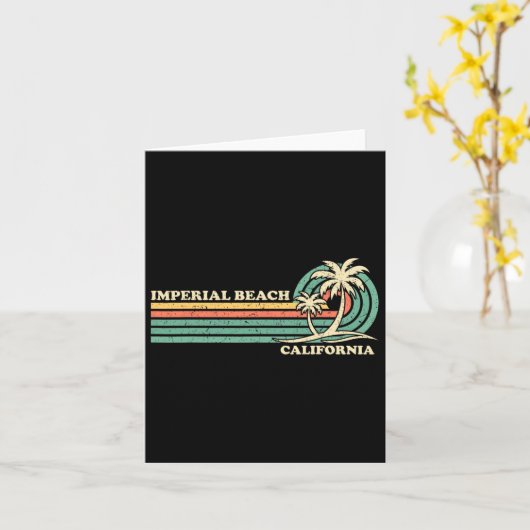 Retro Zomer Vakantie Californië Keizerlijk  Kaart (Gele Bloem)