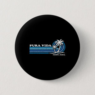 Retro Zomer Vakantie Costa Rica Pura Vida Ronde Button 5,7 Cm