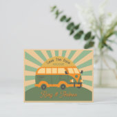 Retro zomer van bruiloft briefkaart (Staand voorkant)