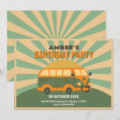 Retro zomer van verjaardag kaart (Voorkant / Achterkant)