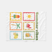 Retro Zomer Vibes Design  Fleece Deken (Voorkant (Horizontaal))