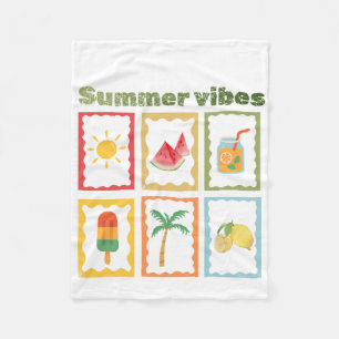 Retro Zomer Vibes Design Fleece Deken