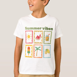 Retro Zomer Vibes Design met Zonneschijn T-shirt