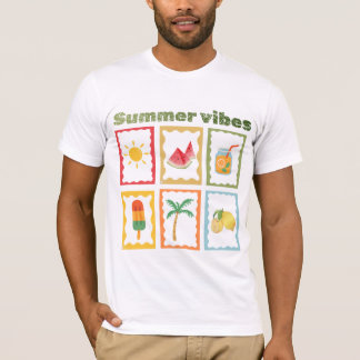 Retro Zomer Vibes Design met Zonneschijn T-shirt