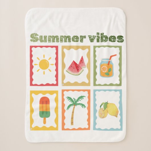 Retro Zomer Vibes Design Sherpa Deken (Voorkant)