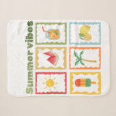 Retro Zomer Vibes Design Sherpa Deken (Voorkant (horizontaal))