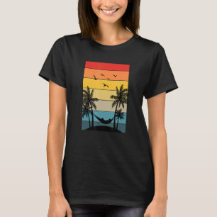 Retro Zomer Vibes Hangmat Palm Trees Strand Tropic T-shirt